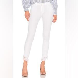 Revolve Frame Denim Le High Skinny Frayed Cuff White 28
